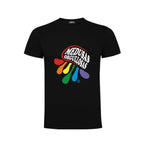 Camiseta de manga corta negra con logo de medusas orgullosas