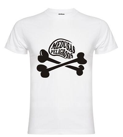 Camiseta de manga corta de punto liso de algodón blanca con logo negro standard