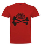 Camiseta de manga corta de punto liso de algodón granate con logo negro standard