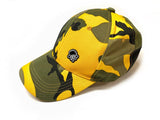 Gorra de algodón de seis paneles camuflaje amarillo vista lateral