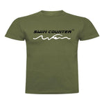camiseta swimcounter KM en verde militar parte delantera