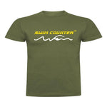 camiseta swimcounter KM en verde militar parte delantera