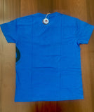 camiseta_algodon_azul_pintada_a_mano_logo_medusas_peligrosas_trasera